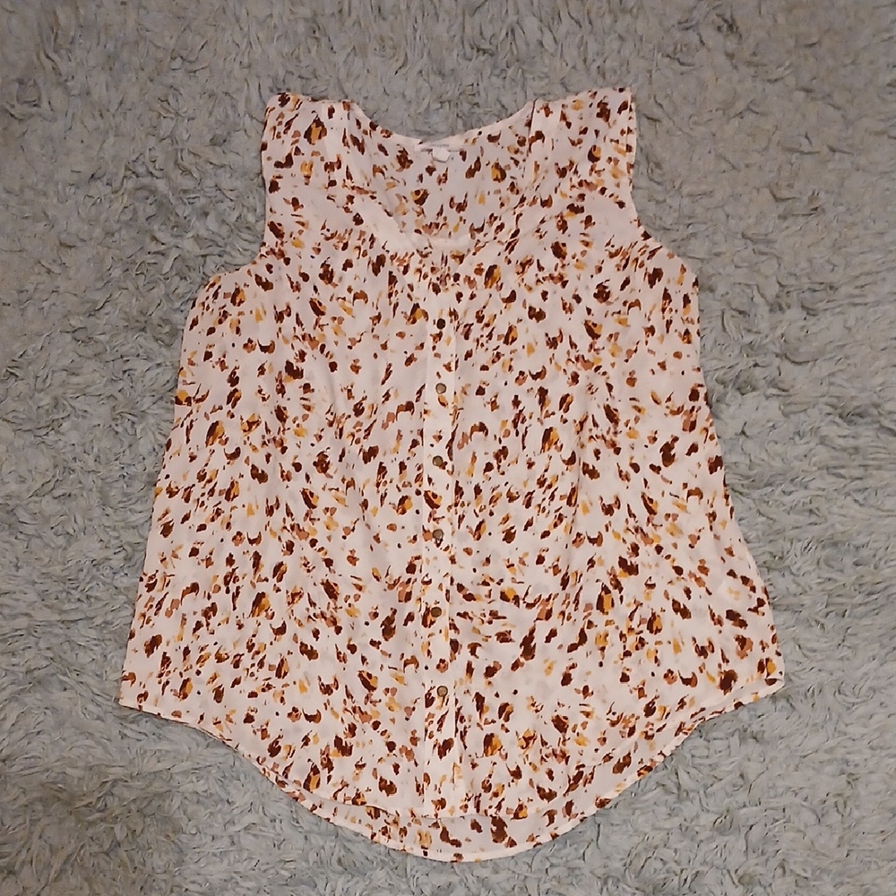 Maurices Pink & Brown Printed Sleeveless Camisole